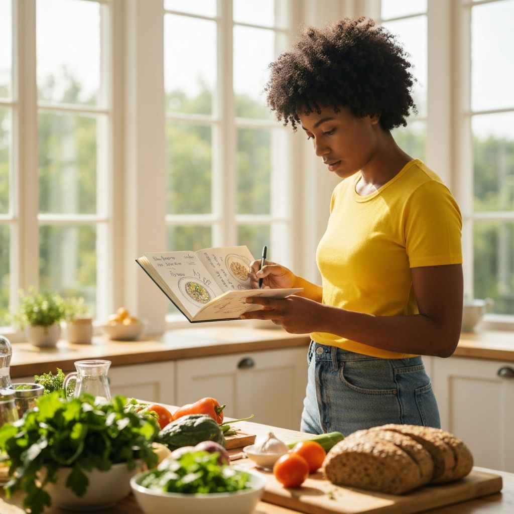 Person planning healthy meals